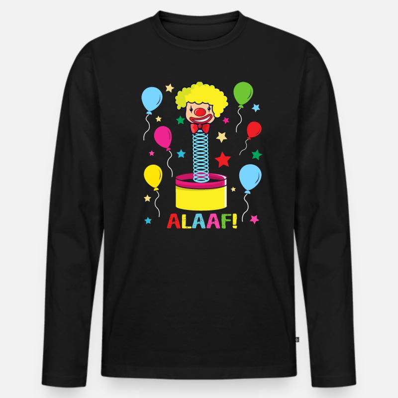 Alaaf Kölner Karneval Kostüm Clown lustig bunt - Männer Premium Bio Langarmshirt - Schwarz