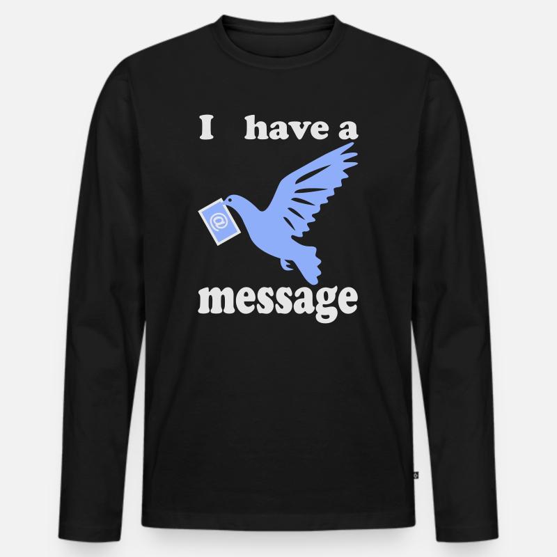 Friedenstaube Vogel - Männer Premium Bio Langarmshirt - Schwarz