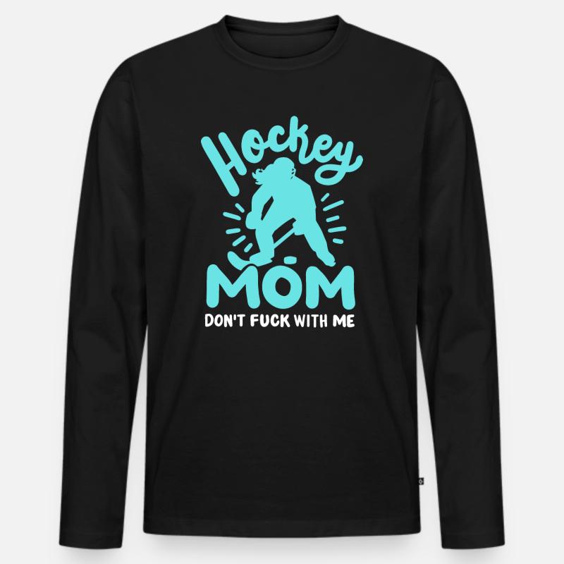 Hockey Mama Eishockeyspielerin - Männer Premium Bio Langarmshirt - Schwarz