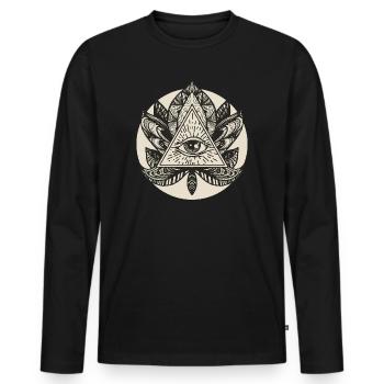 All Seeing Eye Design - Men's Premium Organic Long Sleeve Shirt - black - Front - Nico (187cm)