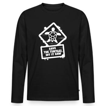 Sauvez les tortues Hit It Funny Sign - T-shirt manches longues Premium bio Homme - noir - Devant - Nico (187cm)