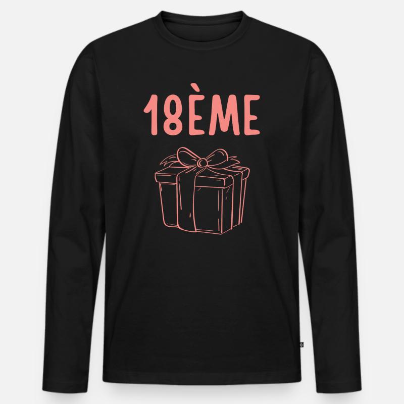 18-jähriges Jubiläumsdesign mit schlankem Geschenk - Männer Premium Bio Langarmshirt - Schwarz