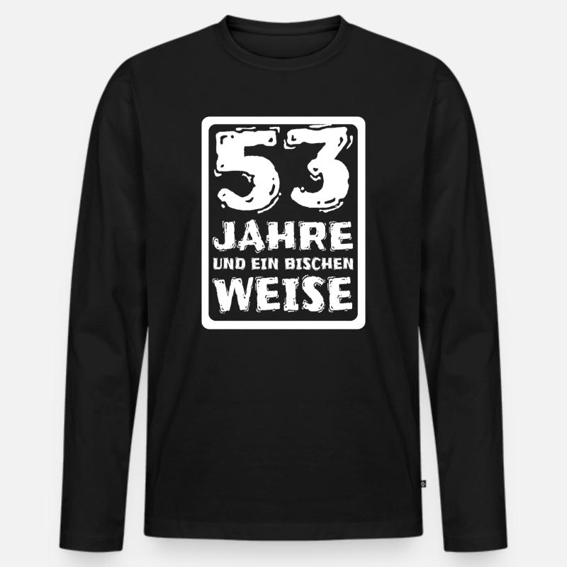 53 - Männer Premium Bio Langarmshirt - Schwarz