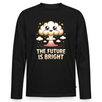 L’avenir est brillant - T-shirt drôle de bombe nucléaire - T-shirt manches longues Premium bio Homme - noir - Devant - Nico (187cm)