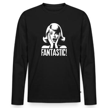 Retro Pop Art Überraschung Fantastisch - Männer Premium Bio Langarmshirt - Schwarz - Vorne - Nico (187cm)