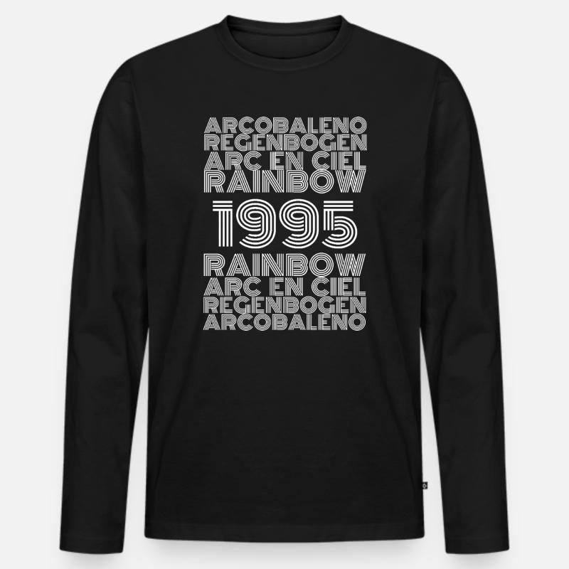 Regenbogen 1995 - Männer Premium Bio Langarmshirt - Schwarz