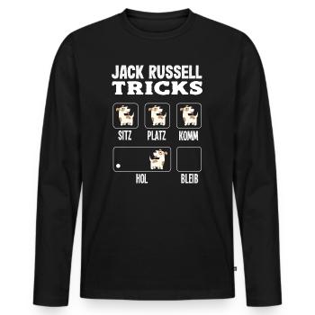 Drôle de Jack Russell Propriétaire Cadeau - T-shirt manches longues Premium bio Homme - noir - Devant - Nico (187cm)