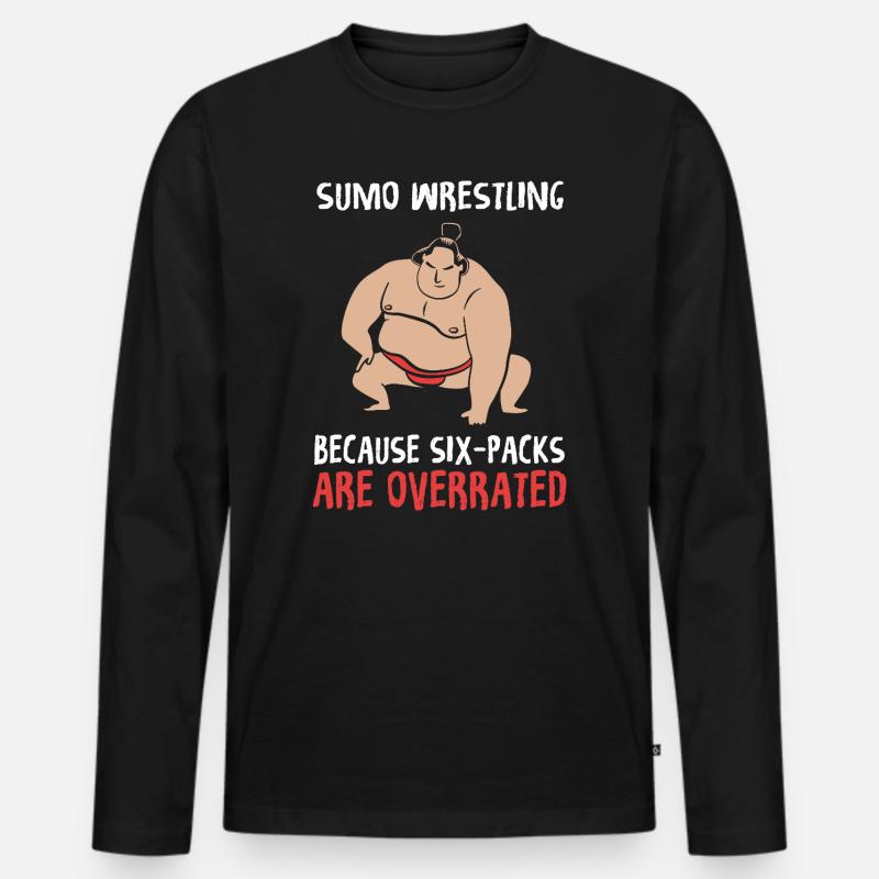 Sumo - Männer Premium Bio Langarmshirt - Schwarz