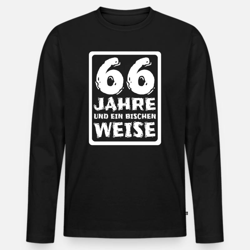 Spruch 66 - Männer Premium Bio Langarmshirt - Schwarz