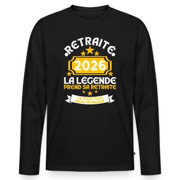 Retired 2026 Men's Legend Retires - Men's Premium Organic Long Sleeve Shirt - black - Front - Nico (187cm)