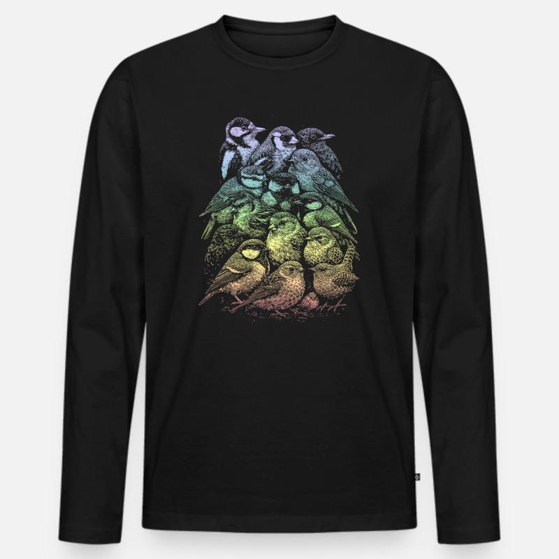 Gartenvogel - Männer Premium Bio Langarmshirt - Schwarz