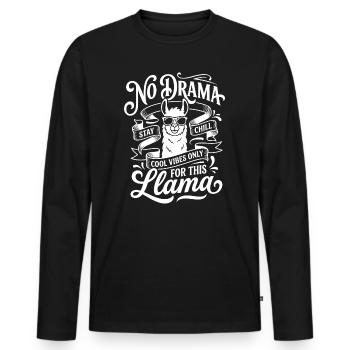 No Drama Lama – Chill Vibes - Men's Premium Organic Long Sleeve Shirt - black - Front - Nico (187cm)