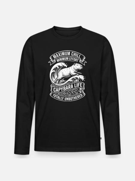 Capybara Life – Maximum Chill - Men's Premium Organic Long Sleeve Shirt - black