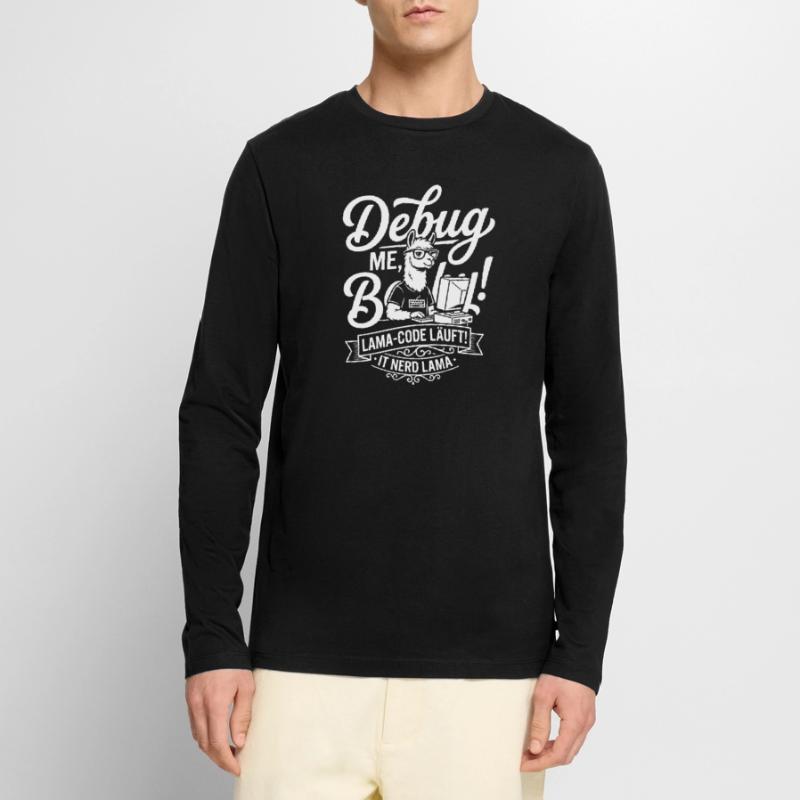 Conception de débogage de code Lama T-shirt manches longues Premium bio Homme