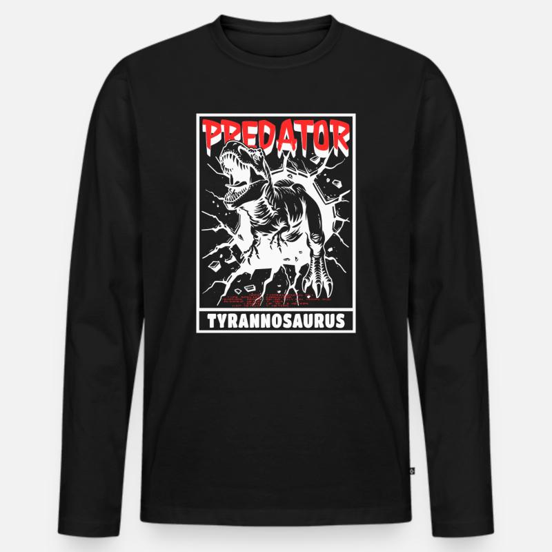 Predator - Tyrannosaurus - Männer Premium Bio Langarmshirt - Schwarz