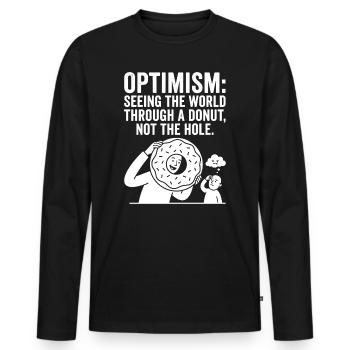 Donut View on Life - Männer Premium Bio Langarmshirt - Schwarz - Vorne - Nico (187cm)