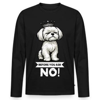 Before You Ask Malteser Maltese Owners Maltese - Men's Premium Organic Long Sleeve Shirt - black - Front - Nico (187cm)
