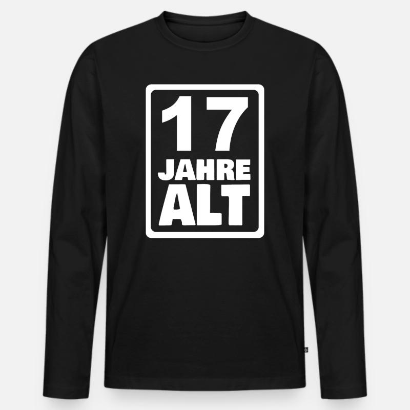 17 - Männer Premium Bio Langarmshirt - Schwarz
