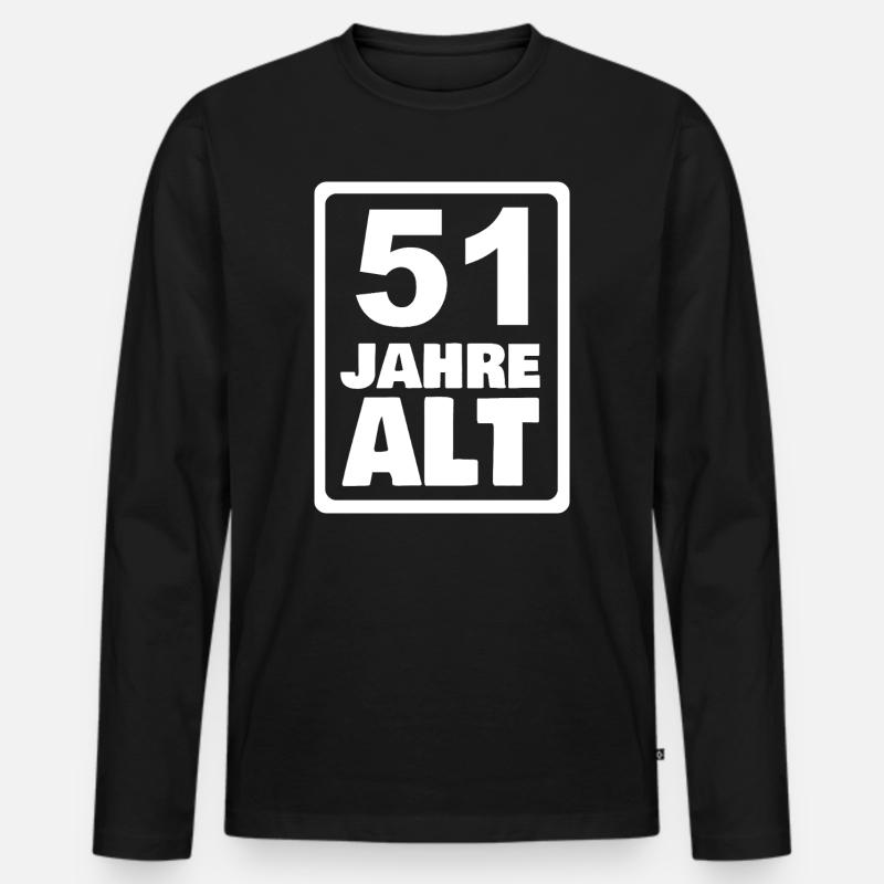 Alter 51 - Männer Premium Bio Langarmshirt - Schwarz