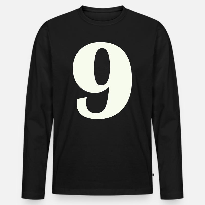 9 - Männer Premium Bio Langarmshirt - Schwarz