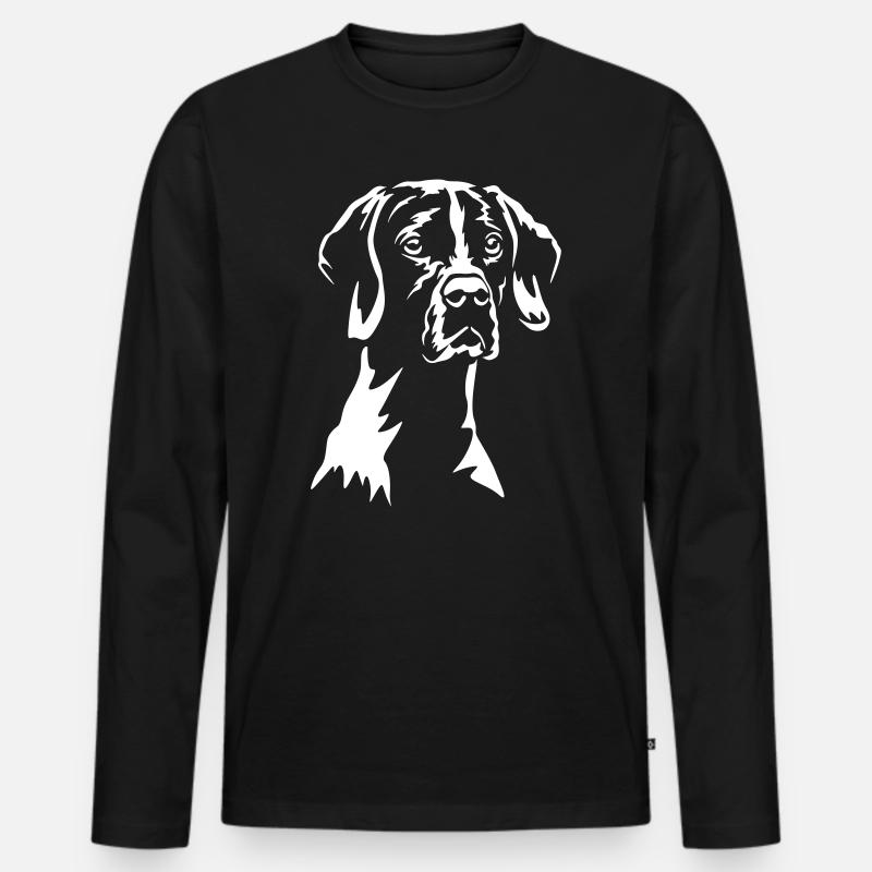 English Pointer "Black Edition" - Männer Premium Bio Langarmshirt - Schwarz