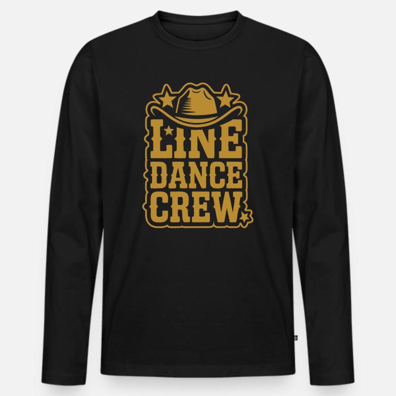Line Dance Crew Western - Männer Premium Bio Langarmshirt - Schwarz