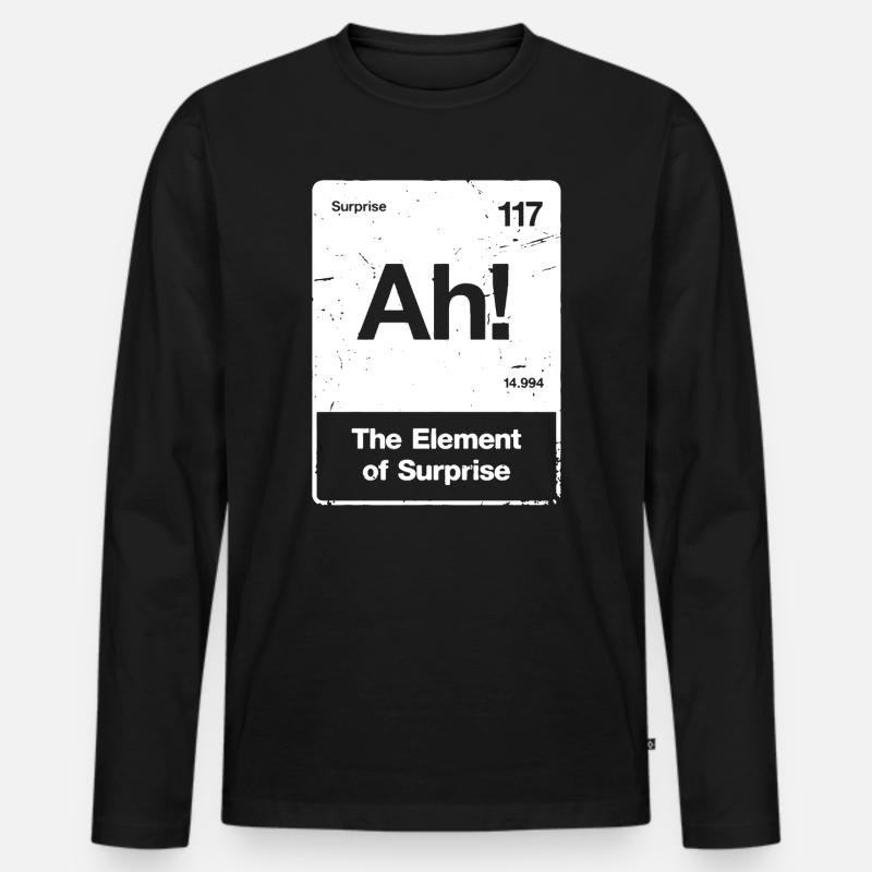 Ah! Element Überraschung - Männer Premium Bio Langarmshirt - Schwarz