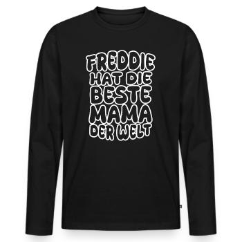 Mama Freddie - Men's Premium Organic Long Sleeve Shirt - black - Front - Nico (187cm)