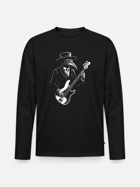 Pestdoktor Bass Groover - Männer Premium Bio Langarmshirt - Schwarz
