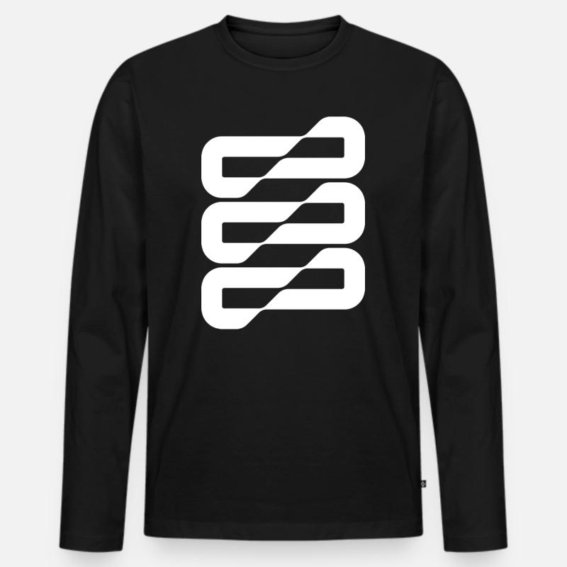 Flowwave Stripes Abstract - Men's Premium Organic Long Sleeve Shirt - black