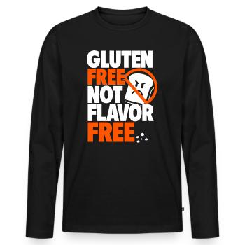 Gluten Free Not Flavor Free - Männer Premium Bio Langarmshirt - Schwarz - Vorne - Nico (187cm)