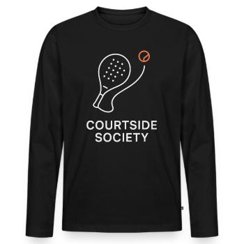 Courtside Paddel Gesellschaft - Männer Premium Bio Langarmshirt - Schwarz - Vorne - Nico (187cm)
