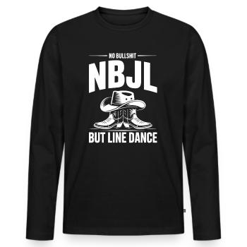NBJL – No Bullshit Just Line Dance - Men's Premium Organic Long Sleeve Shirt - black - Front - Nico (187cm)