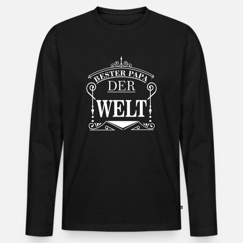 BESTER PAPA - Männer Premium Bio Langarmshirt - Schwarz