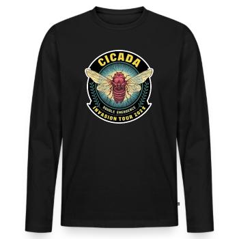 Invasion Cigales 2024 Adore Les Cigales - T-shirt manches longues Premium bio Homme - noir - Devant - Nico (187cm)