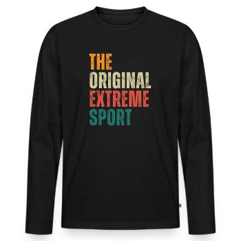 THE ORIGINAL EXTREME SPORT Sports Logging - Men's Premium Organic Long Sleeve Shirt - black - Front - Nico (187cm)