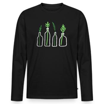 Plant Graphic Plant In Bottle - Men's Premium Organic Long Sleeve Shirt - black - Front - Nico (187cm)