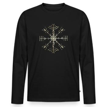 Veldismagn, Protection et Fortune, Islande magique - T-shirt manches longues Premium bio Homme - noir - Devant - Nico (187cm)