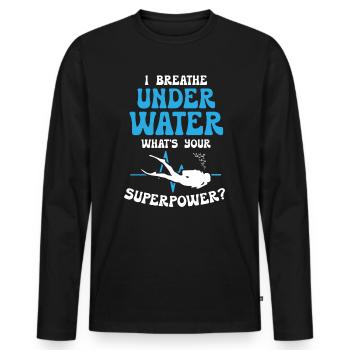 Plongée sous-marine amusante - T-shirt manches longues Premium bio Homme - noir - Devant - Nico (187cm)