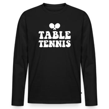 Table Tennis Table Tennis Bat Ping Pong - Men's Premium Organic Long Sleeve Shirt - black - Front - Nico (187cm)