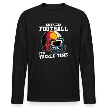 Casque de football américain - T-shirt manches longues Premium bio Homme - noir - Devant - Nico (187cm)