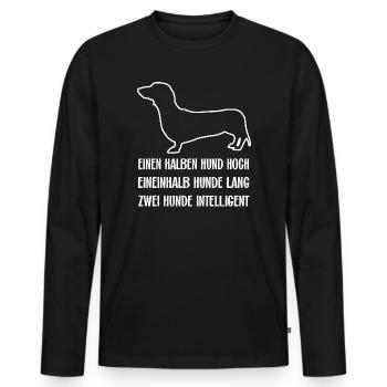 Schlauer intelligenter Dackel ich liebe Dackel - Männer Premium Bio Langarmshirt - Schwarz - Vorne - Nico (187cm)