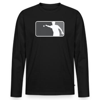 Petanque_Boule_Boccia_Petanca_Major_League_Styl - T-shirt manches longues Premium bio Homme - noir - Devant - Nico (187cm)