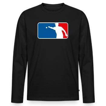 Petanque_Boule_Logo_Major_League_USA_France_Sty - T-shirt manches longues Premium bio Homme - noir - Devant - Nico (187cm)