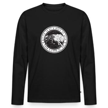 Wikinger Vikinger Wolf Mythologie Geschenk - Männer Premium Bio Langarmshirt - Schwarz - Vorne - Nico (187cm)