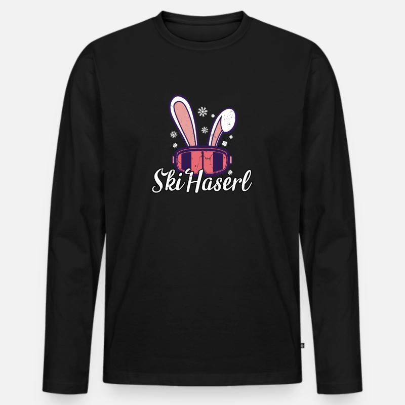 Ski Haserl - Männer Premium Bio Langarmshirt - Schwarz
