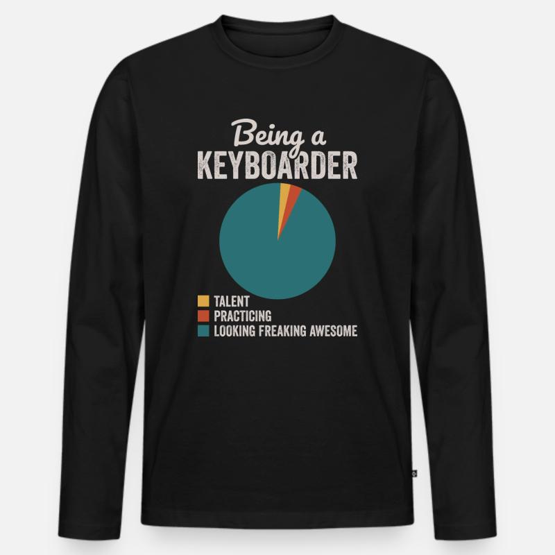 Als Keyboarder Musiker Keyboarder - Männer Premium Bio Langarmshirt - Schwarz