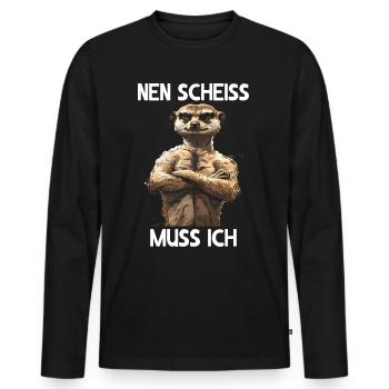 Meerkat mongoose mongoose I have to fuck - Men's Premium Organic Long Sleeve Shirt - black - Front - Nico (187cm)