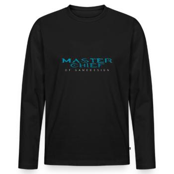 Master chief of Gamedesign - Männer Premium Bio Langarmshirt - Schwarz - Vorne - Nico (187cm)