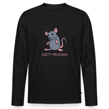 Igitt menschen Ratte lustige maus - Männer Premium Bio Langarmshirt - Schwarz - Vorne - Nico (187cm)